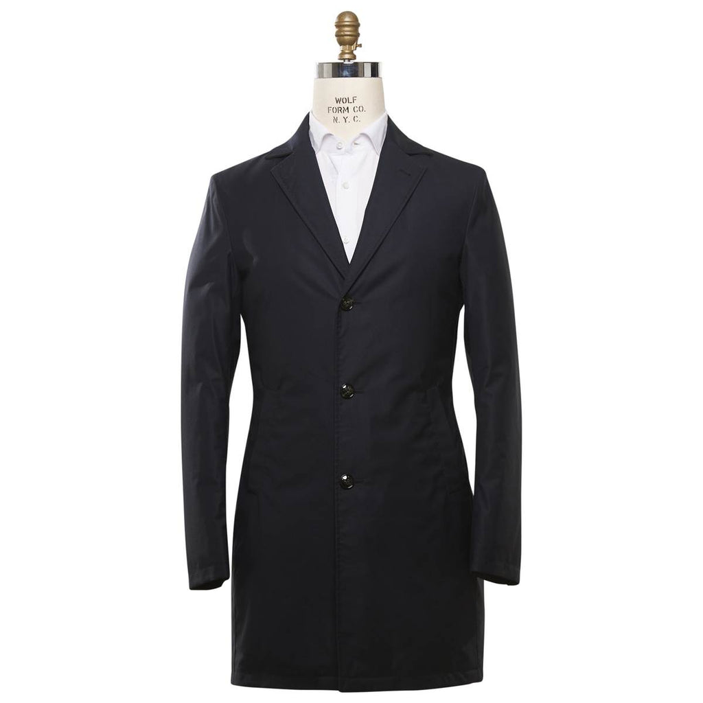 KITON Blue Wool Pa Silk Coat