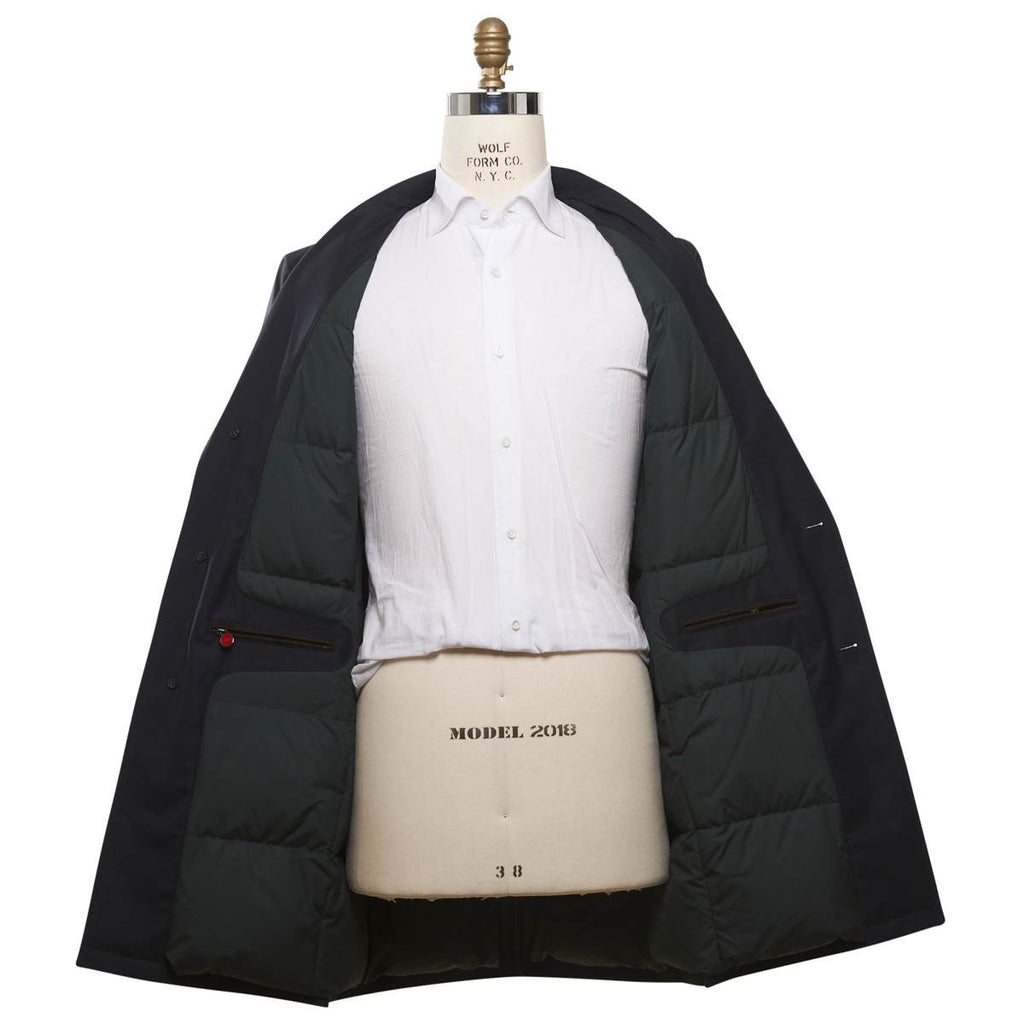 KITON Blue Wool Pa Silk Coat