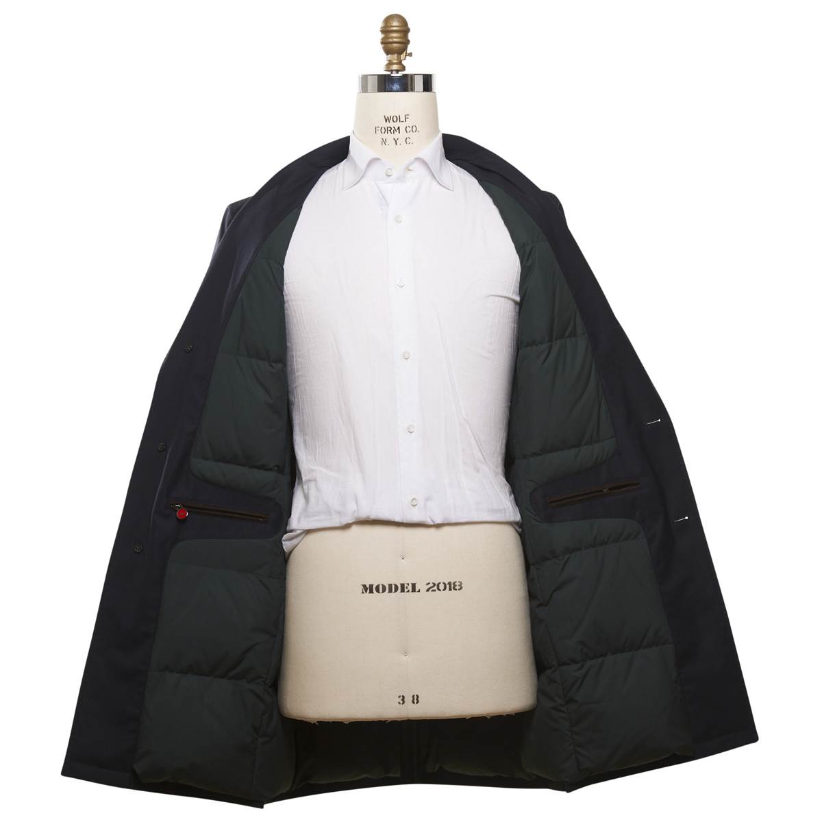 KITON Blue Wool Pa Silk Coat