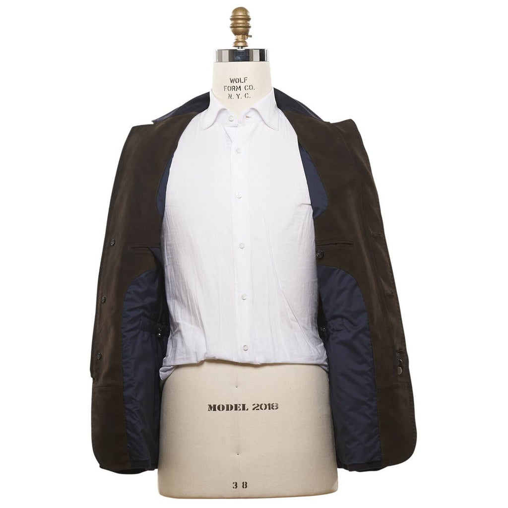 KITON Dark Blue Cashmere Silk Coat