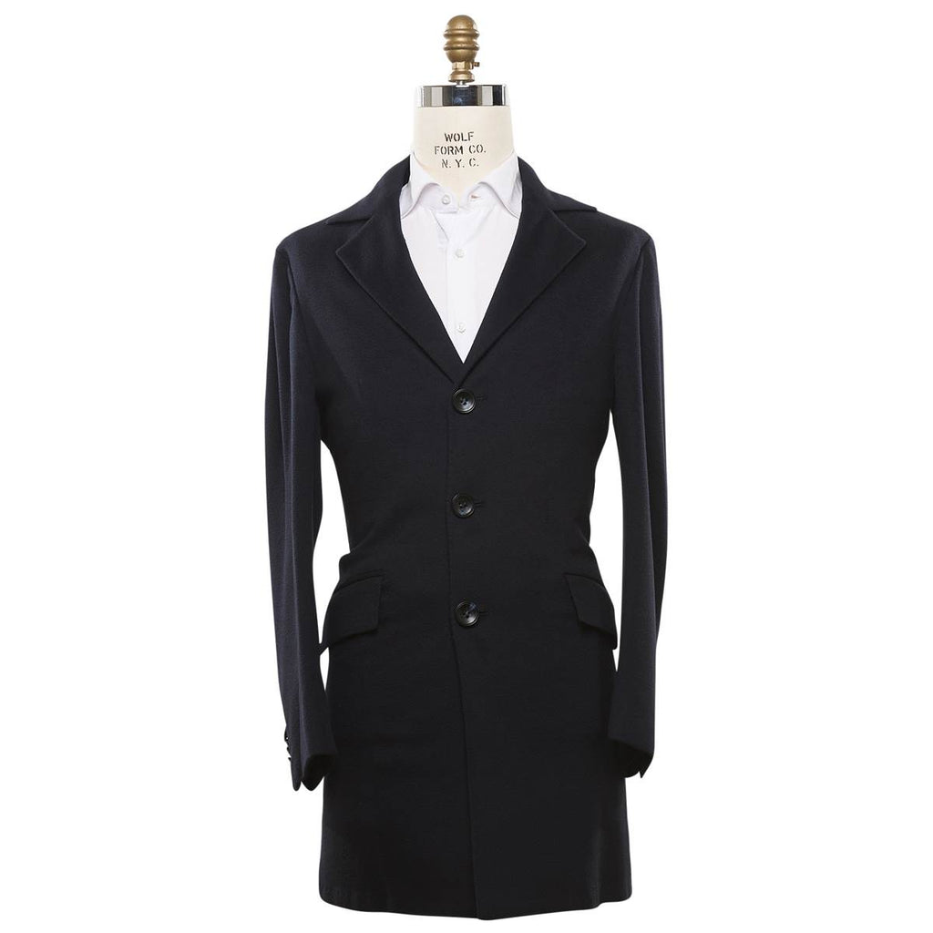 KITON Dark Blue Cashmere Vicuna Perù Coat