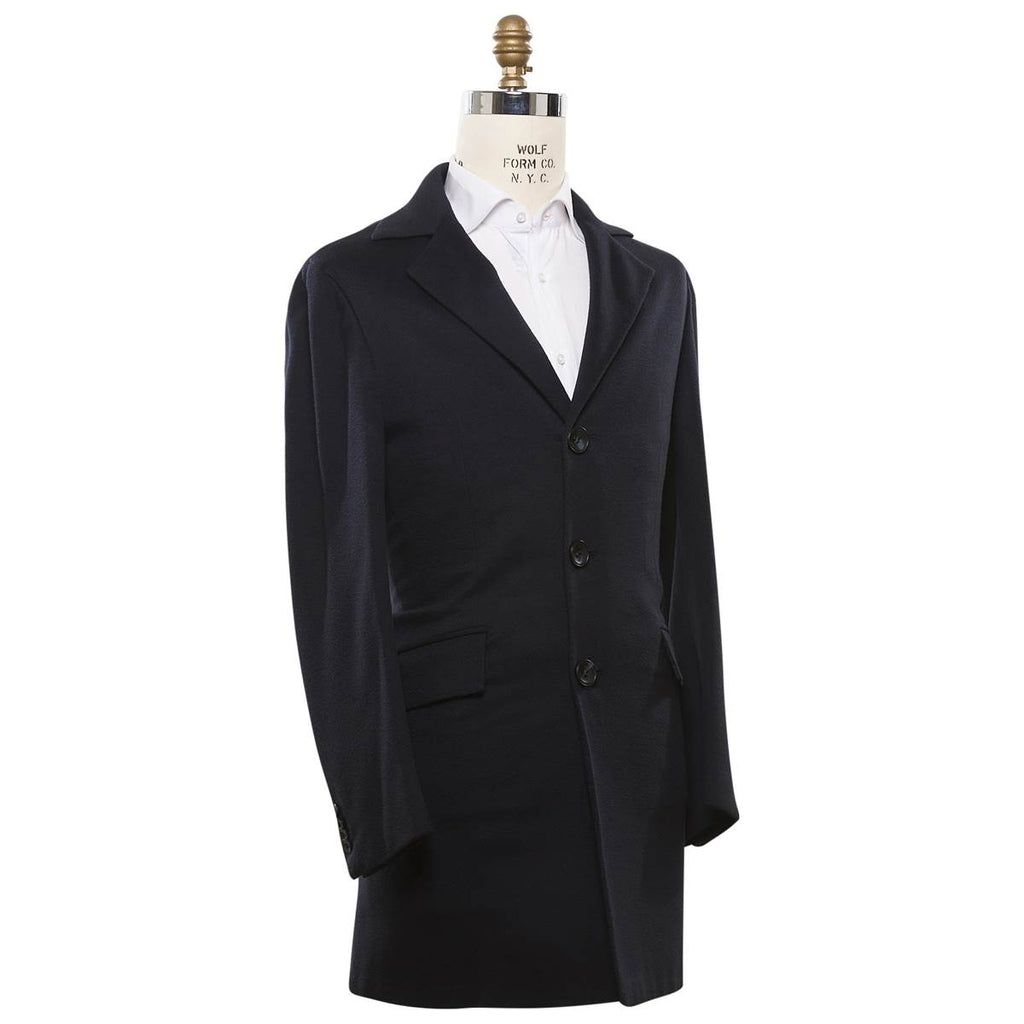 KITON Dark Blue Cashmere Vicuna Perù Coat
