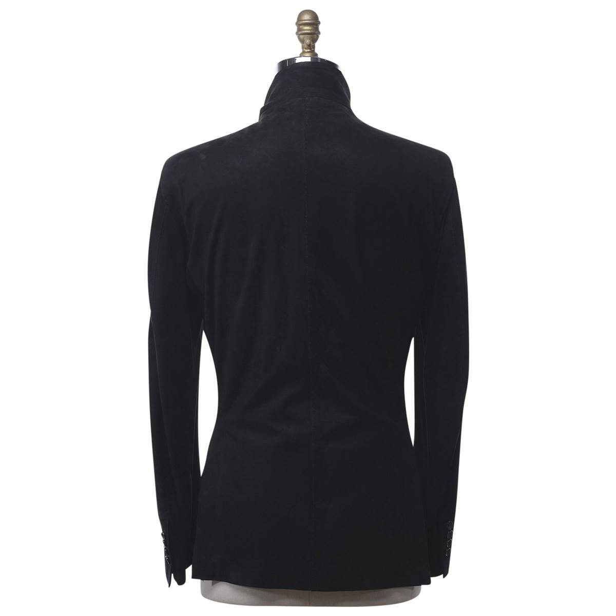KITON Black Leather Lambskin Coat
