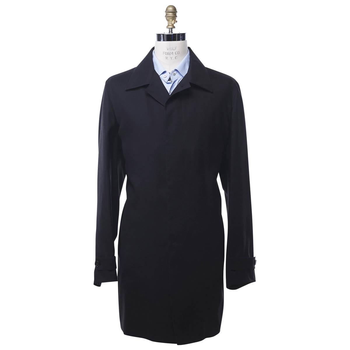 KITON Black Wool Silk Coat