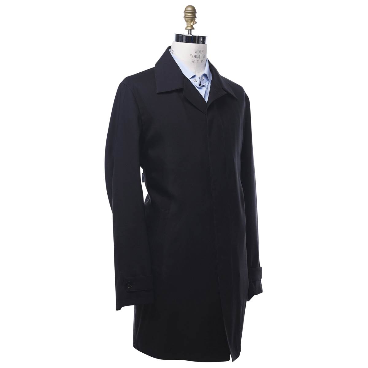 KITON Black Wool Silk Coat