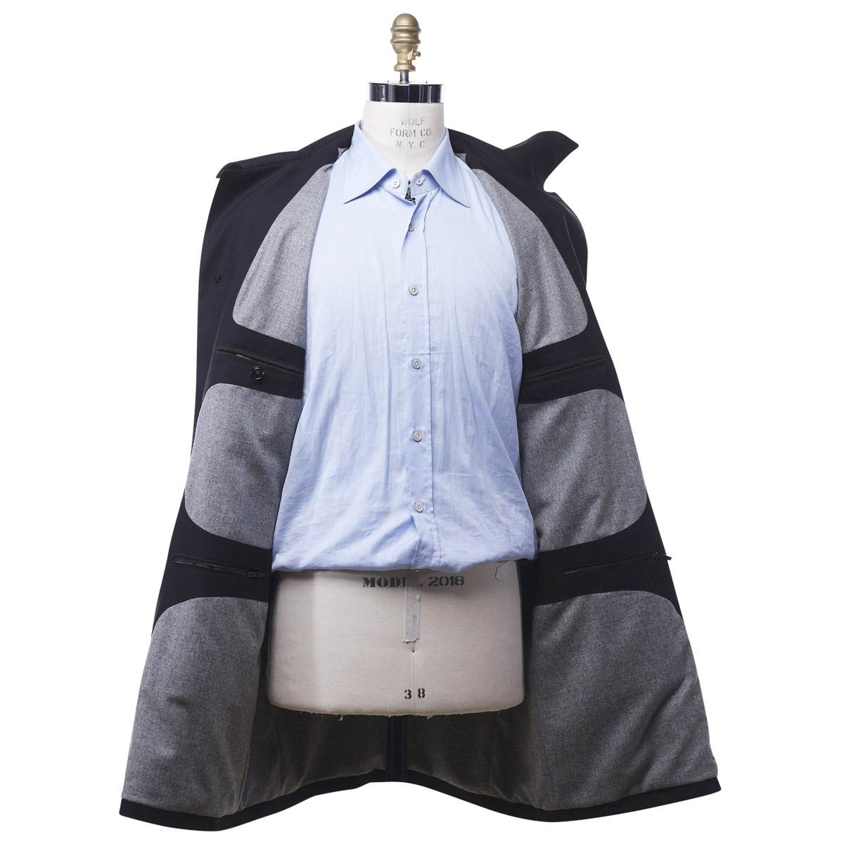 KITON Black Wool Silk Coat
