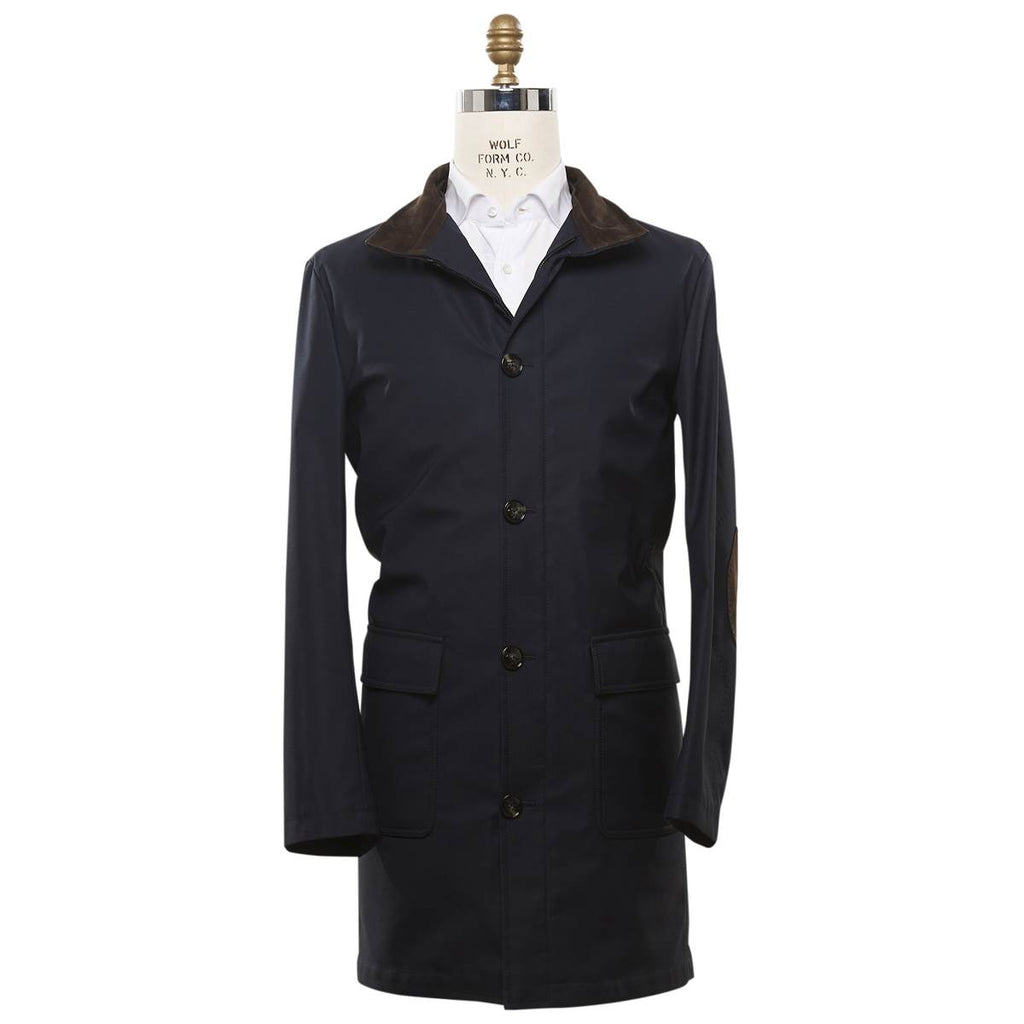 Kiton KITON Blue Wool Pa Silk Coat Blue 000