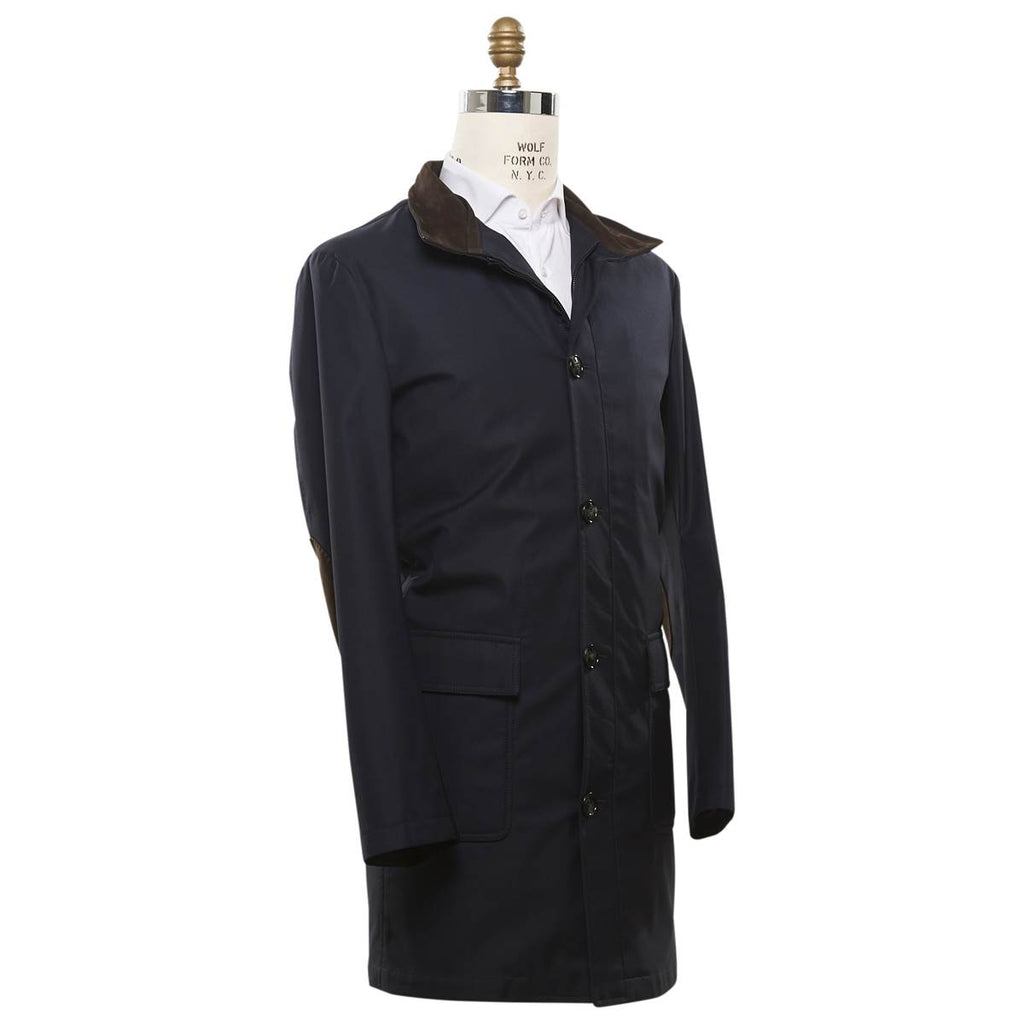 Kiton KITON Blue Wool Pa Silk Coat Blue 001