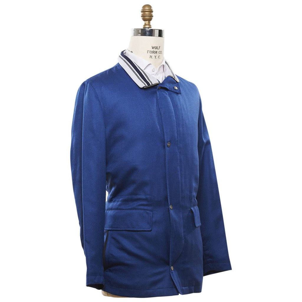 Kiton KITON Blue Cashmere Silk Coat Blue 001