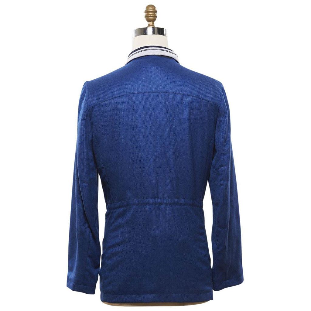 KITON Blue Cashmere Silk Coat
