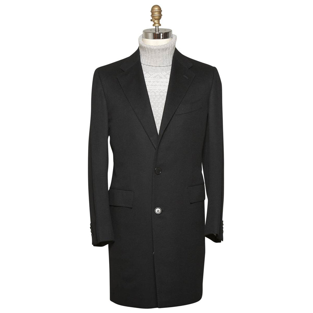 Kiton KITON Black Cashmere Overcoat Black 000