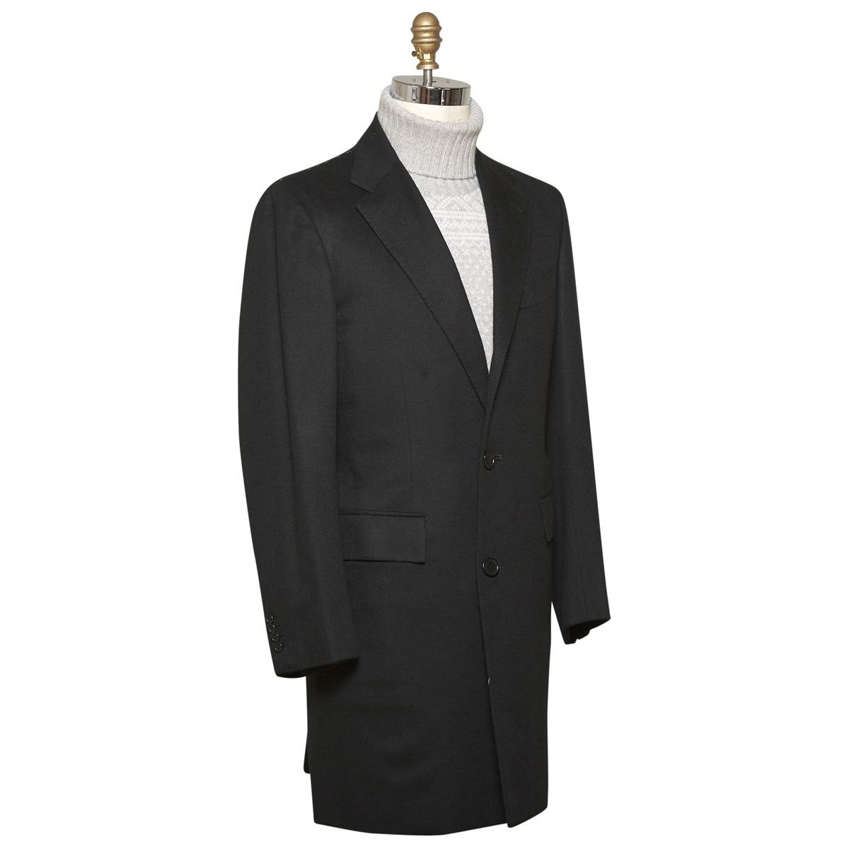 Kiton KITON Black Cashmere Overcoat Black 001