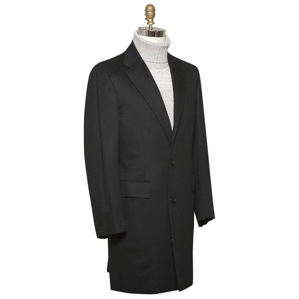 KITON Black Cashmere Overcoat