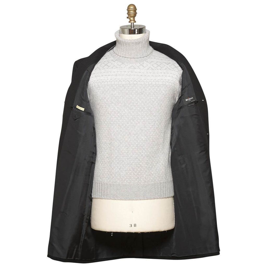 KITON Black Cashmere Overcoat