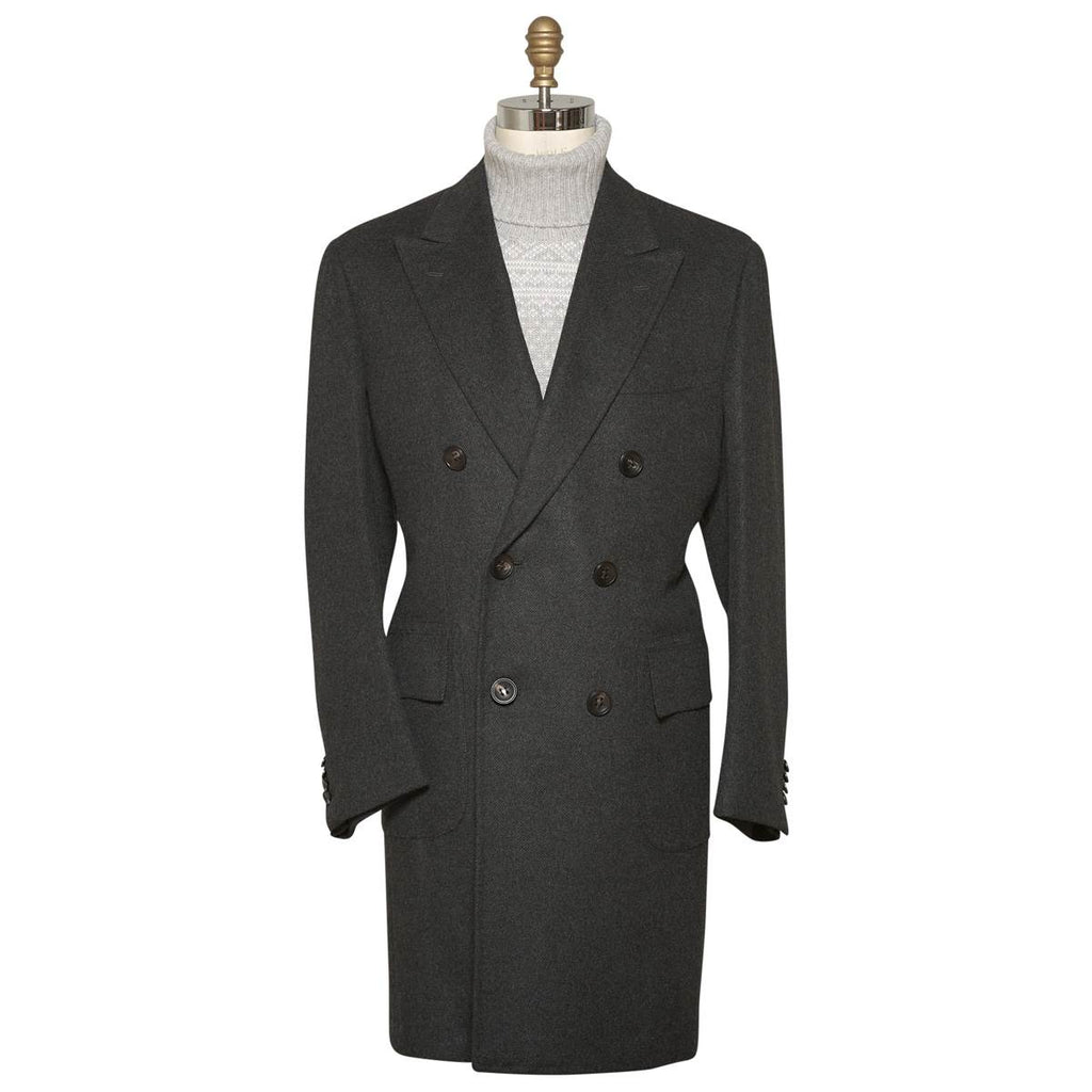 KITON Dark Gray Cashmere Overcoat