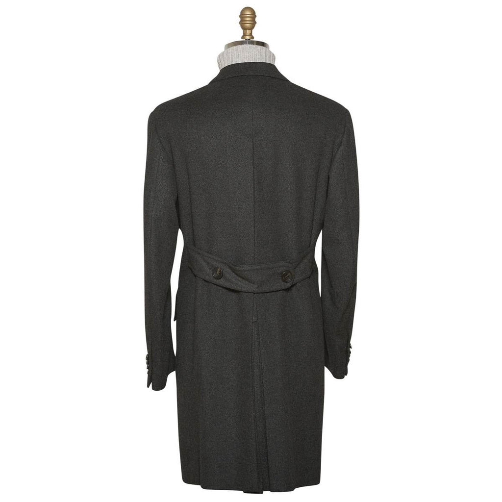 KITON Dark Gray Cashmere Overcoat