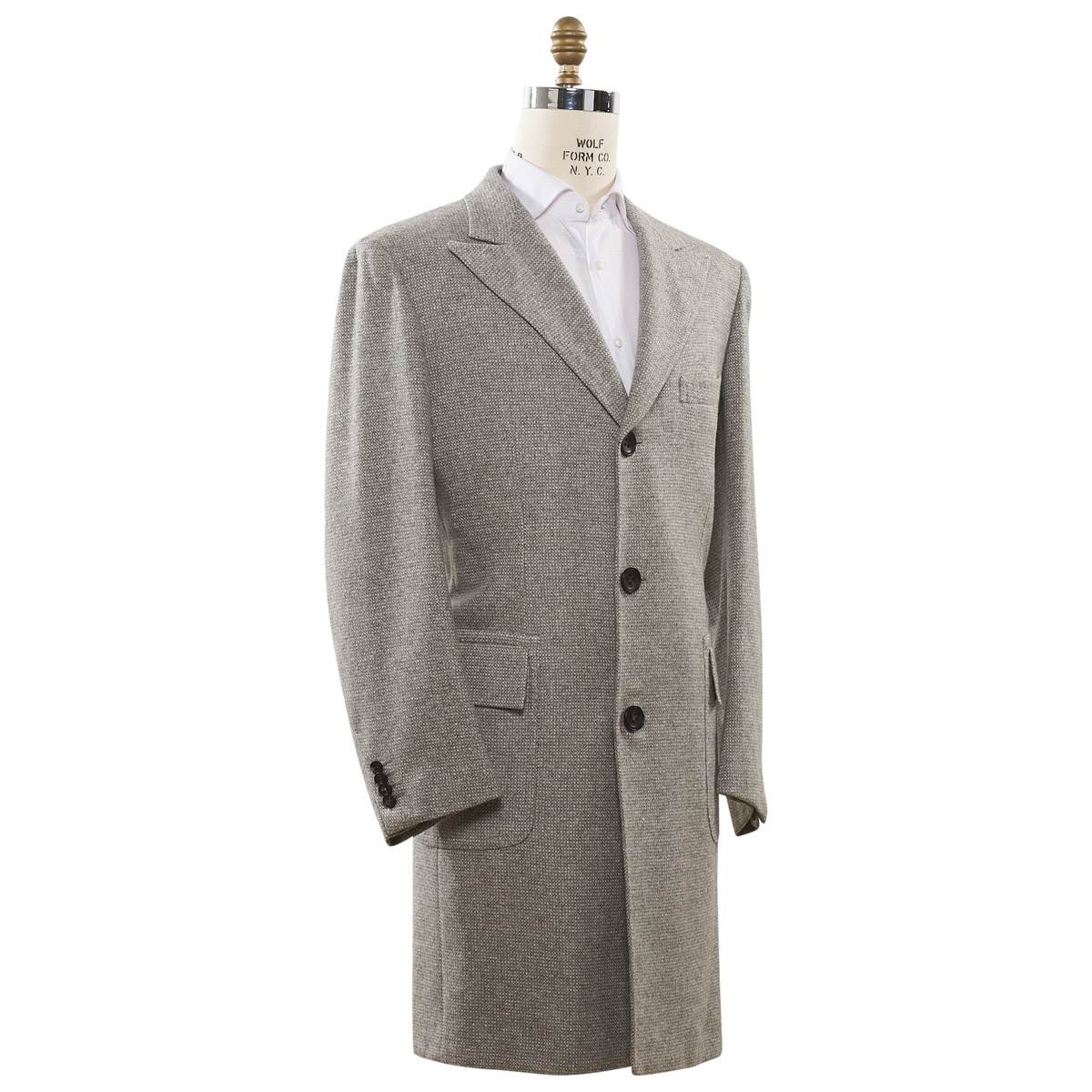 Kiton KITON Light Gray Cashmere Wool Camel Overcoat Light Gray 001