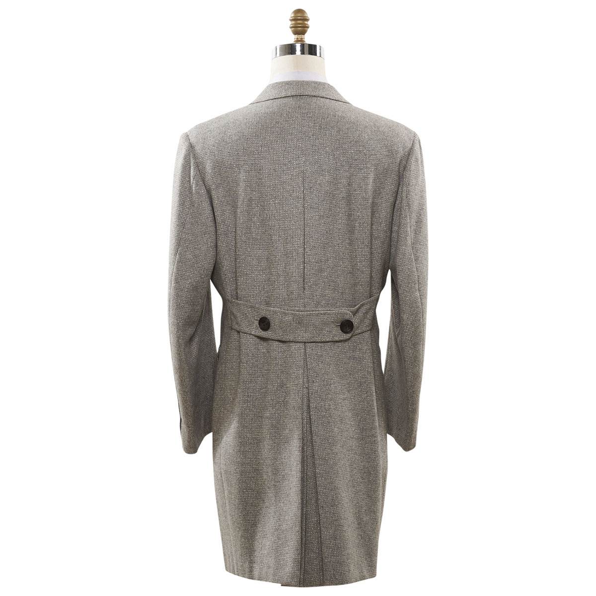 KITON Light Gray Cashmere Wool Camel Overcoat