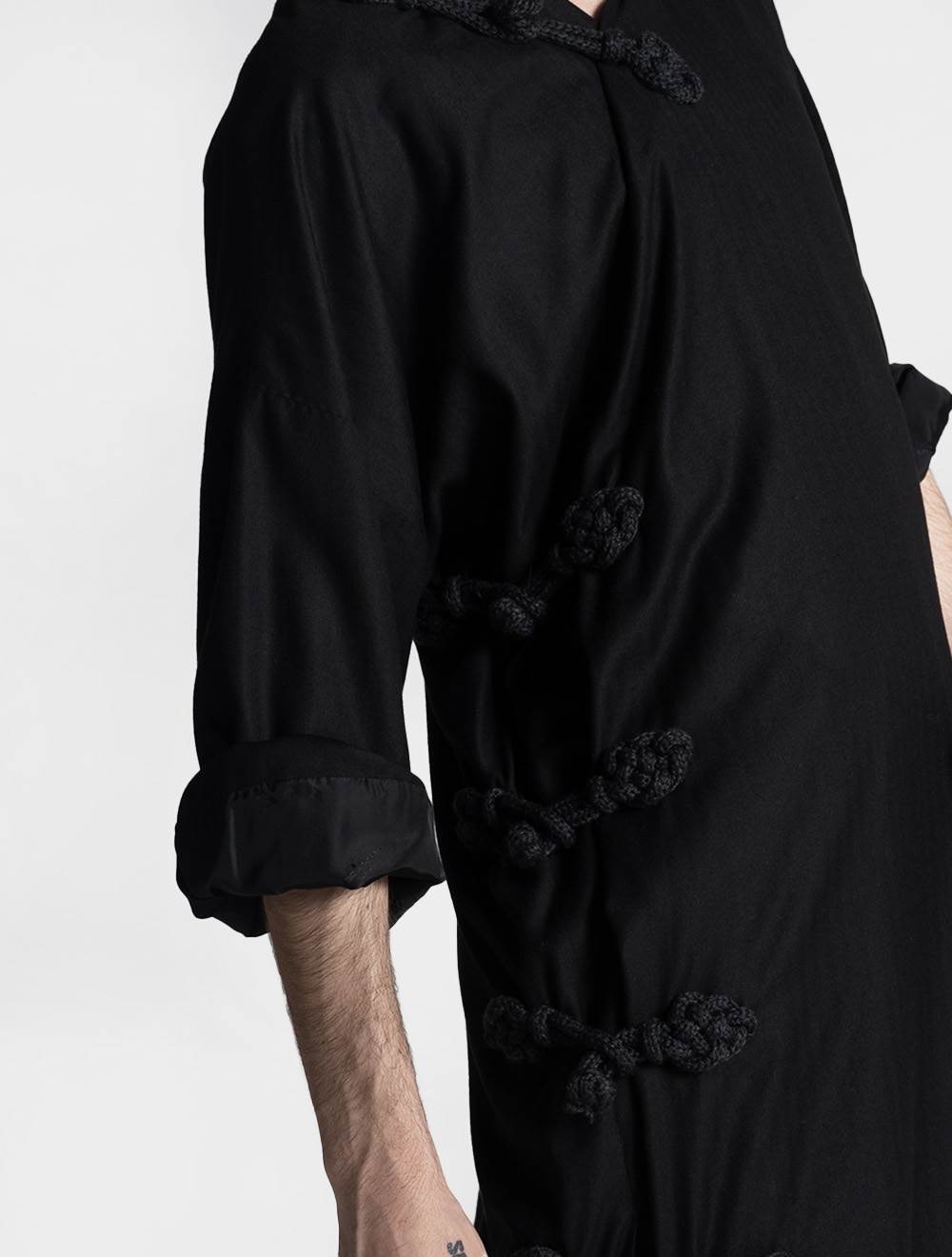 KITON Black Vicuna Peru Silk Overcoat