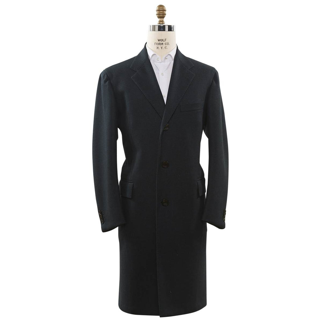 KITON Green Virgin Wool Overcoat