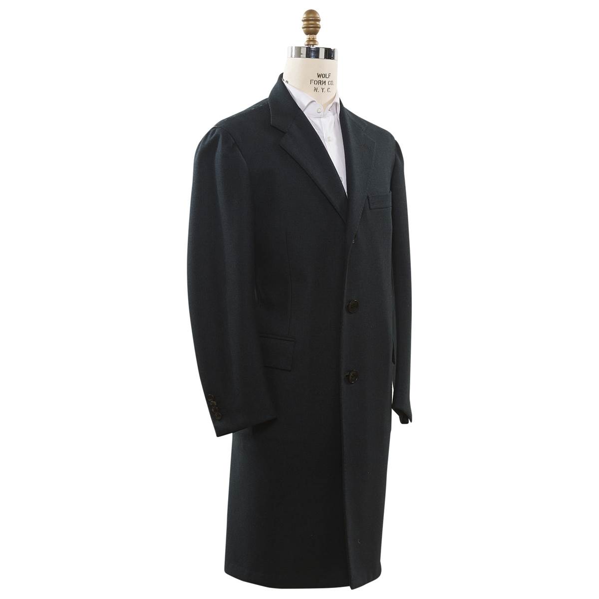 KITON Green Virgin Wool Overcoat