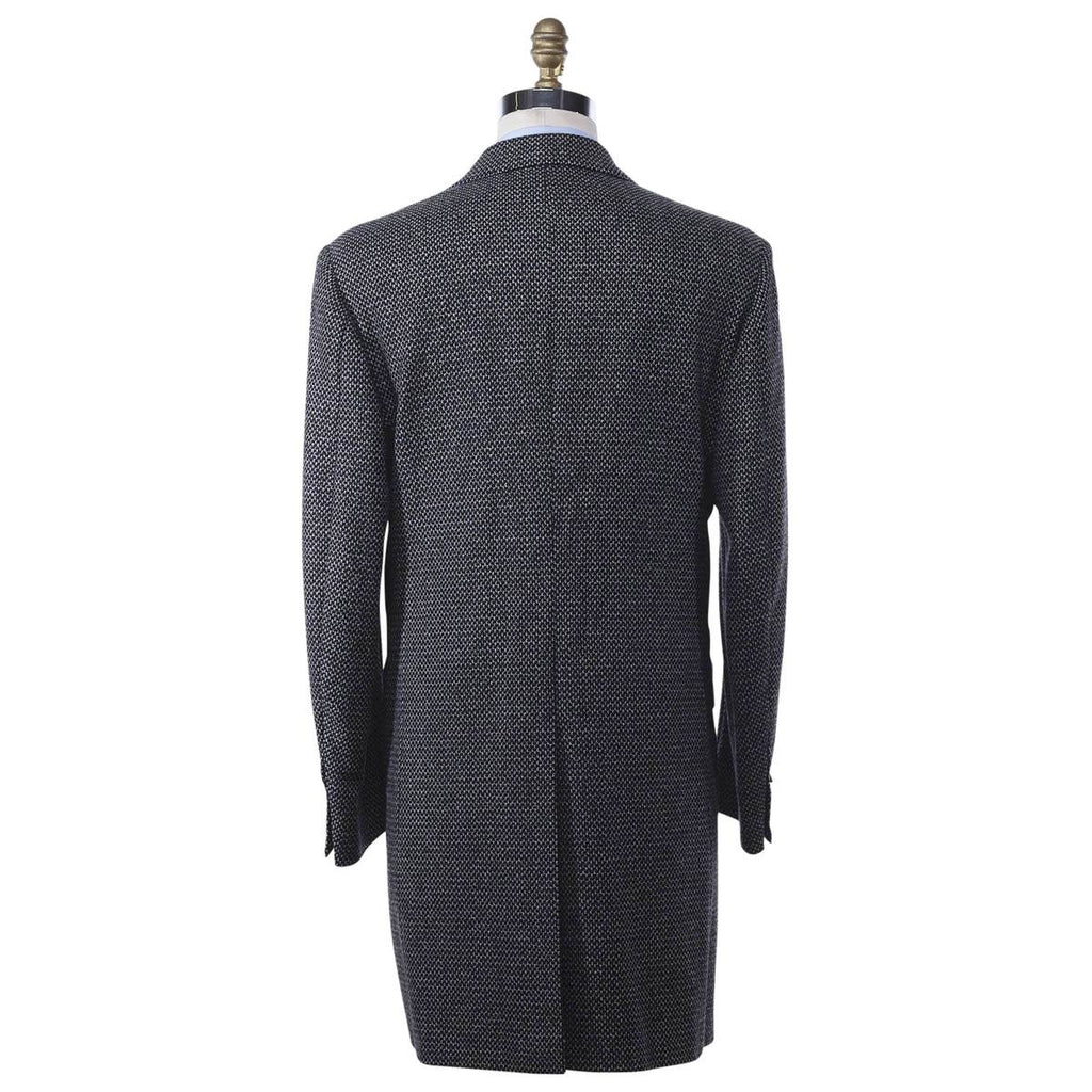 KITON Gray Cashmere Silk Overcoat