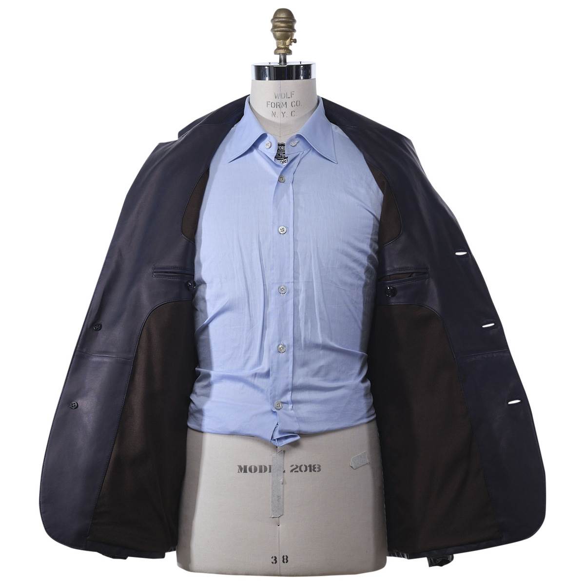 KITON Purple Leather Coat