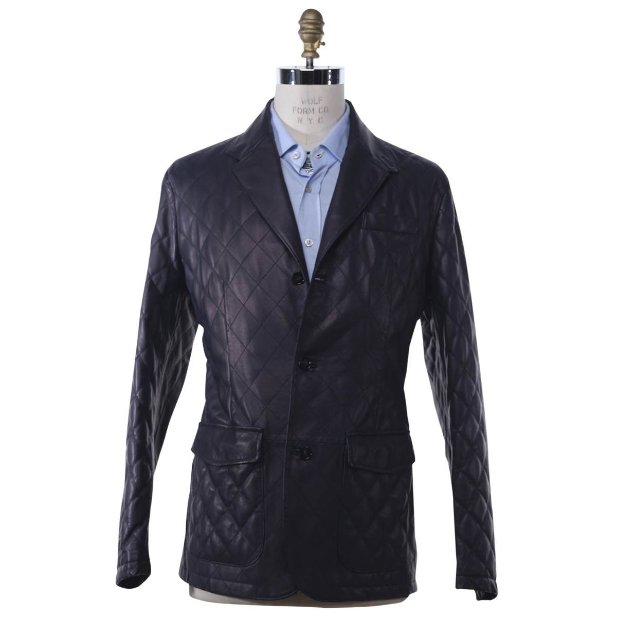 KITON Purple Leather Coat