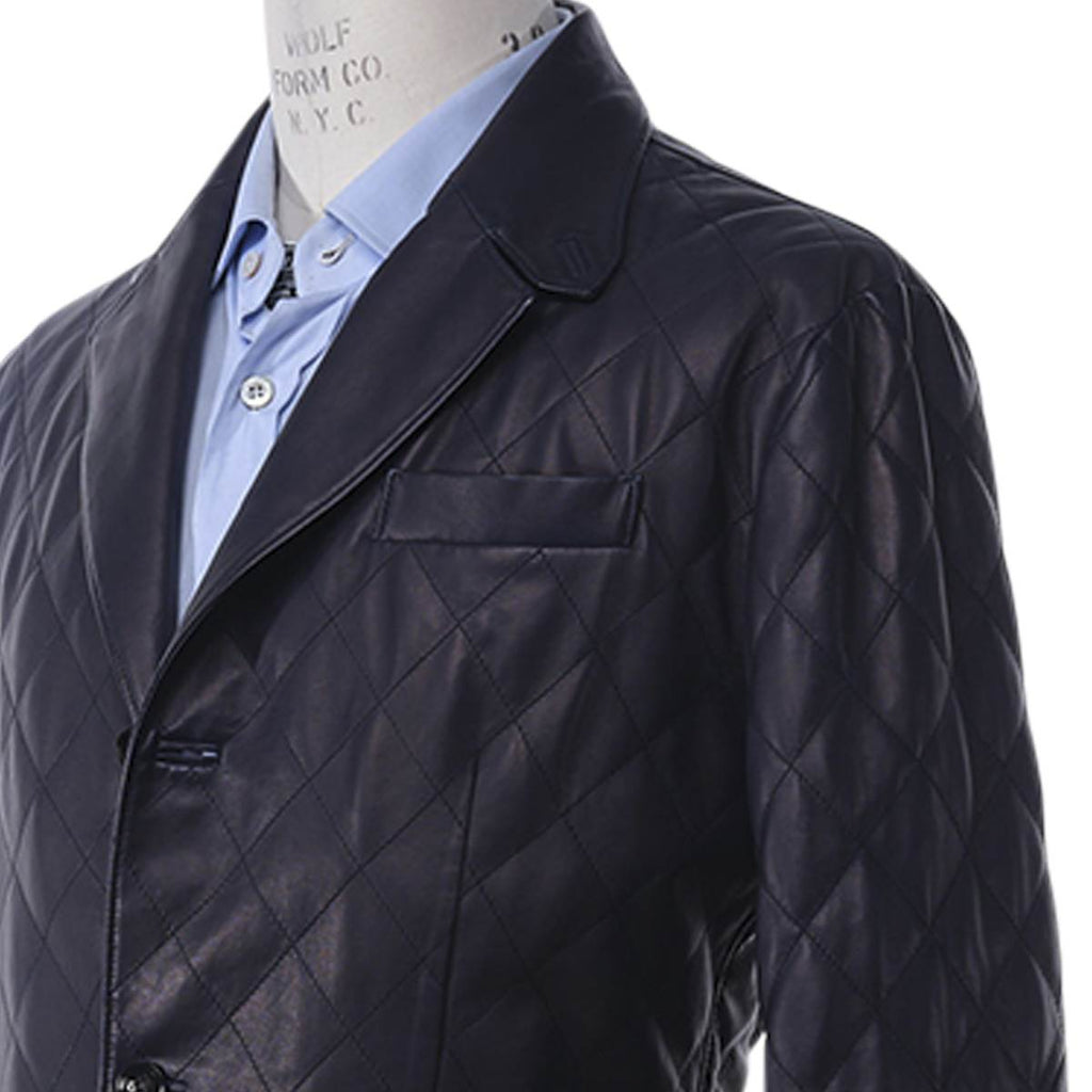 KITON Purple Leather Coat