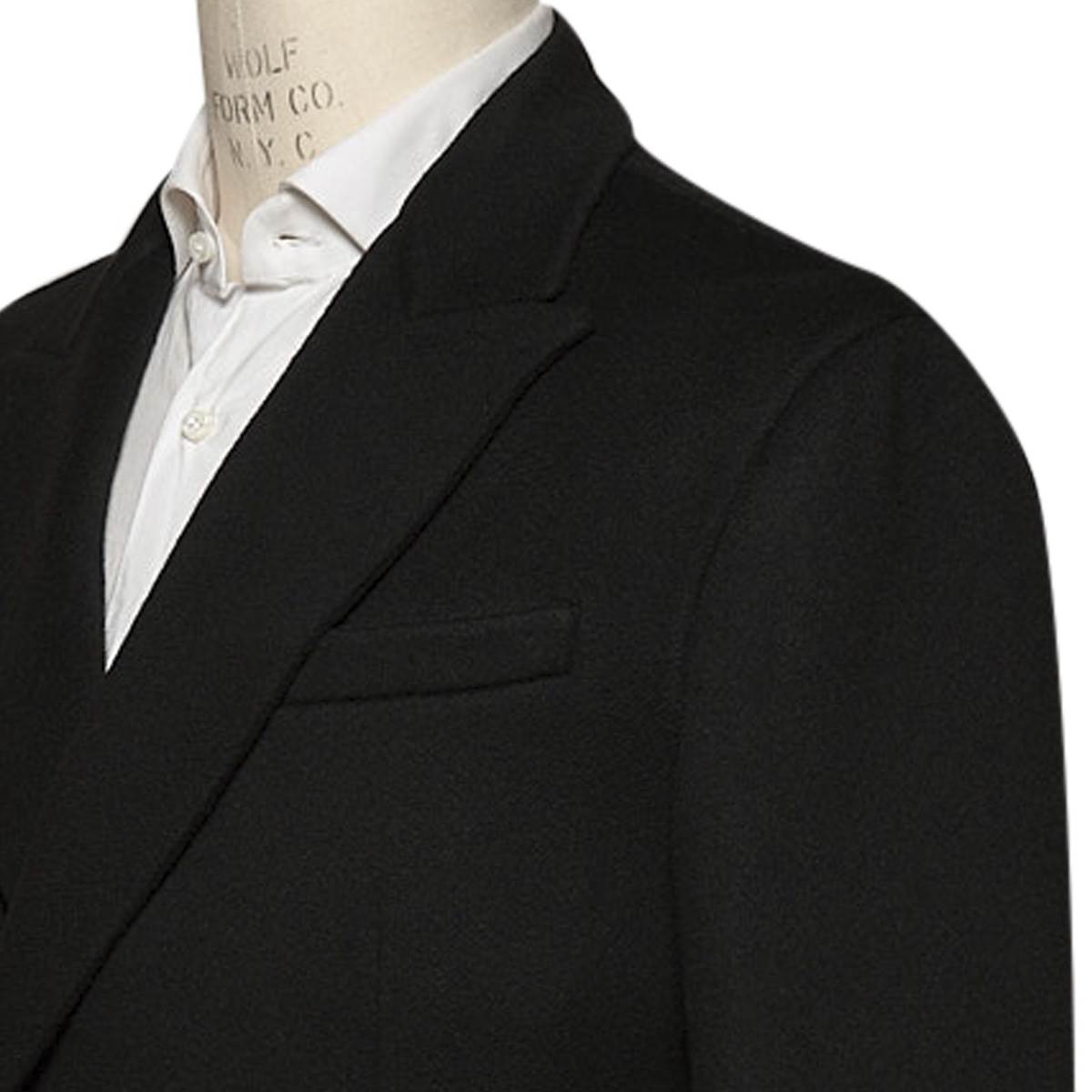 KITON Black Cashmere Double Breasted Coat