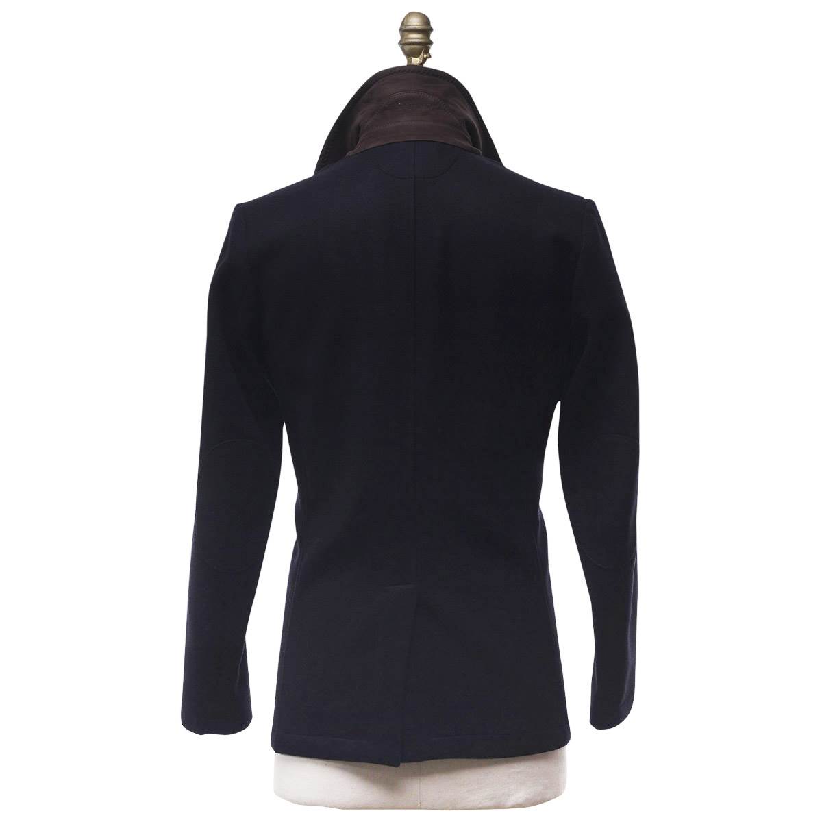 KITON Dark Blue Wool Double Breasted Coat