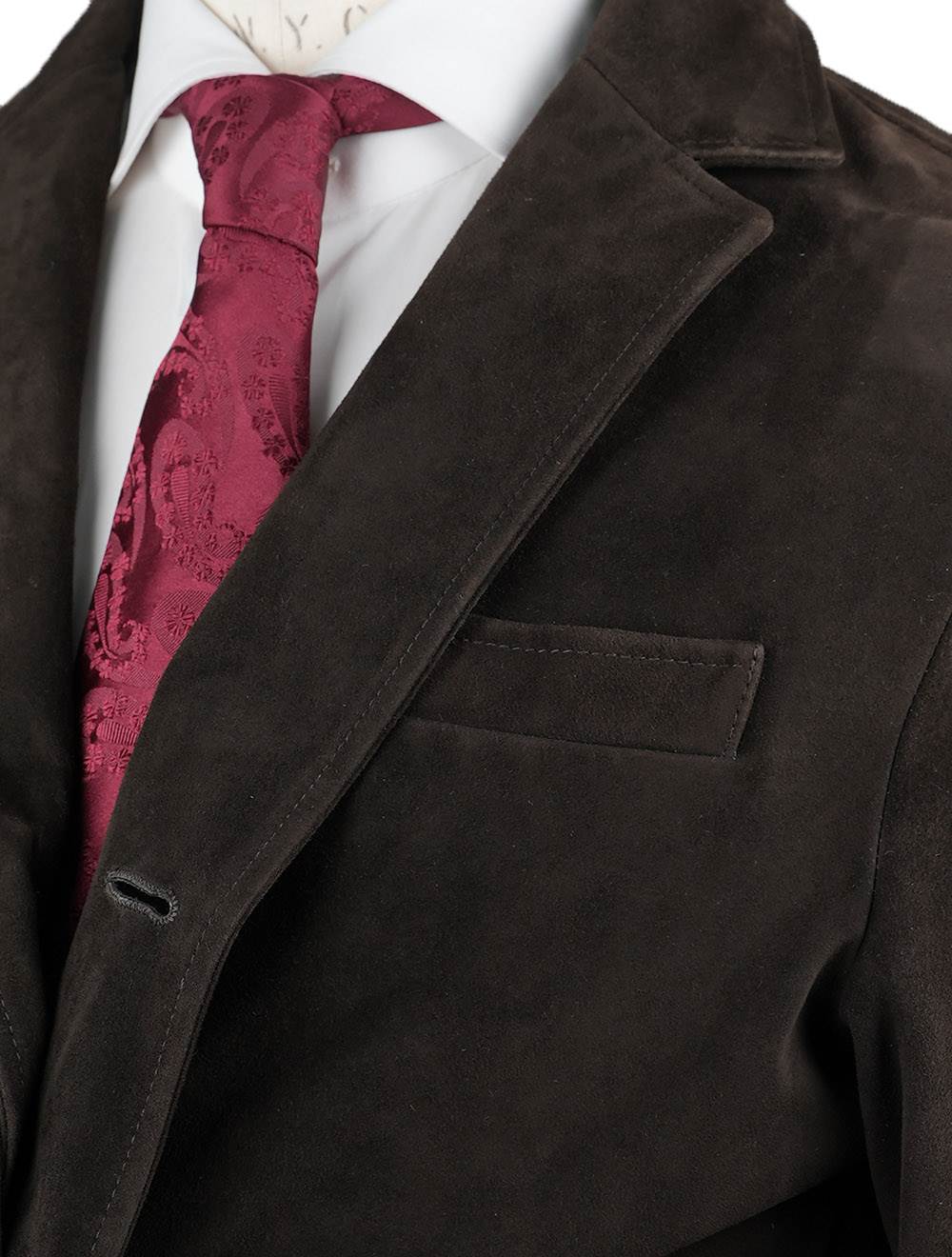 KITON Brown Leather Reindeer Coat
