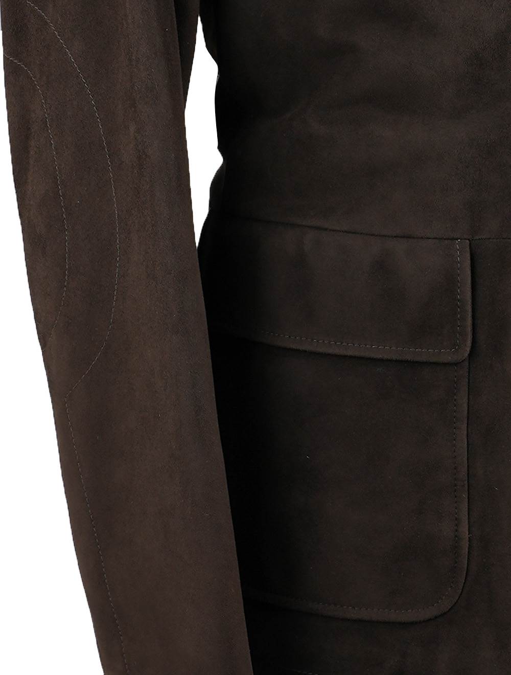 KITON Brown Leather Reindeer Coat