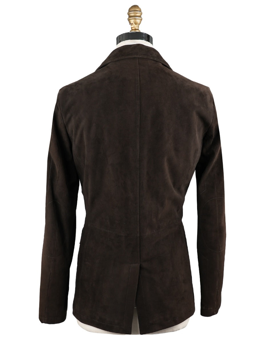 KITON Brown Leather Reindeer Coat