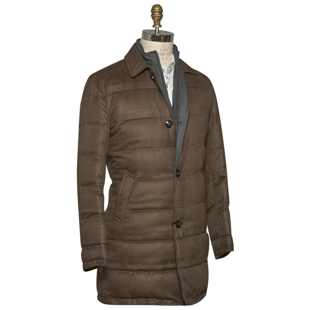 Kiton KITON Brown Silk Coat Brown 001