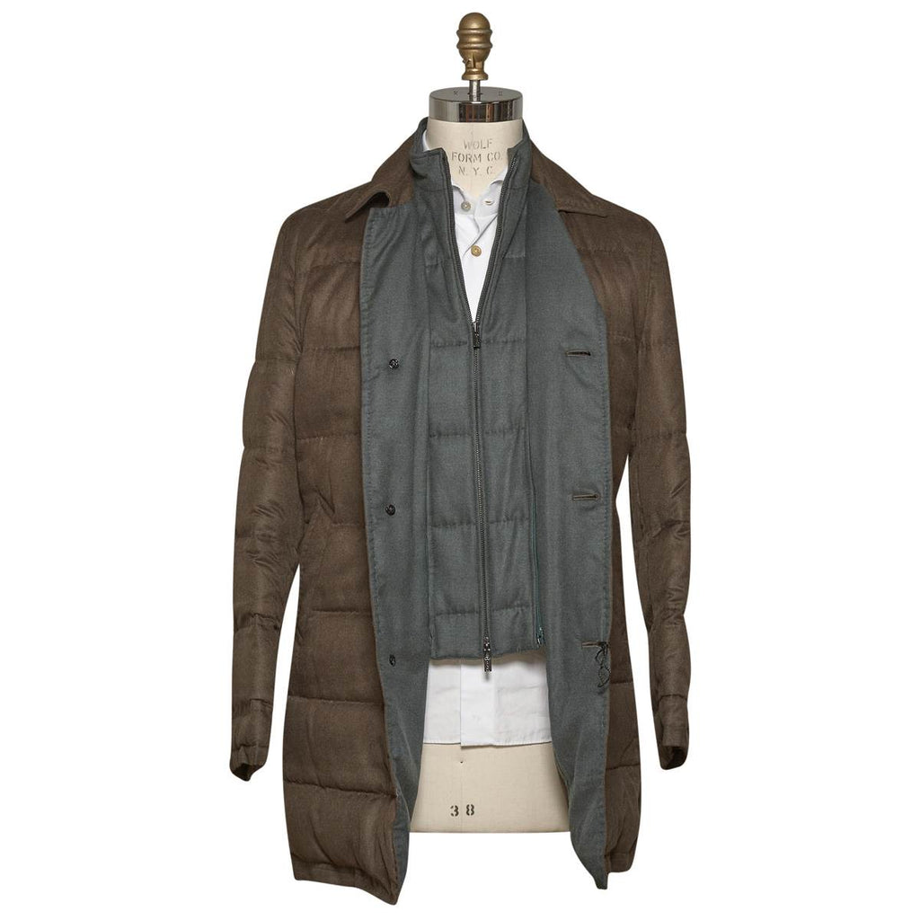 KITON Brown Silk Coat