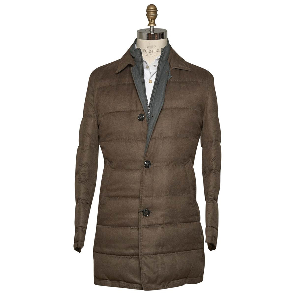 KITON Brown Silk Coat