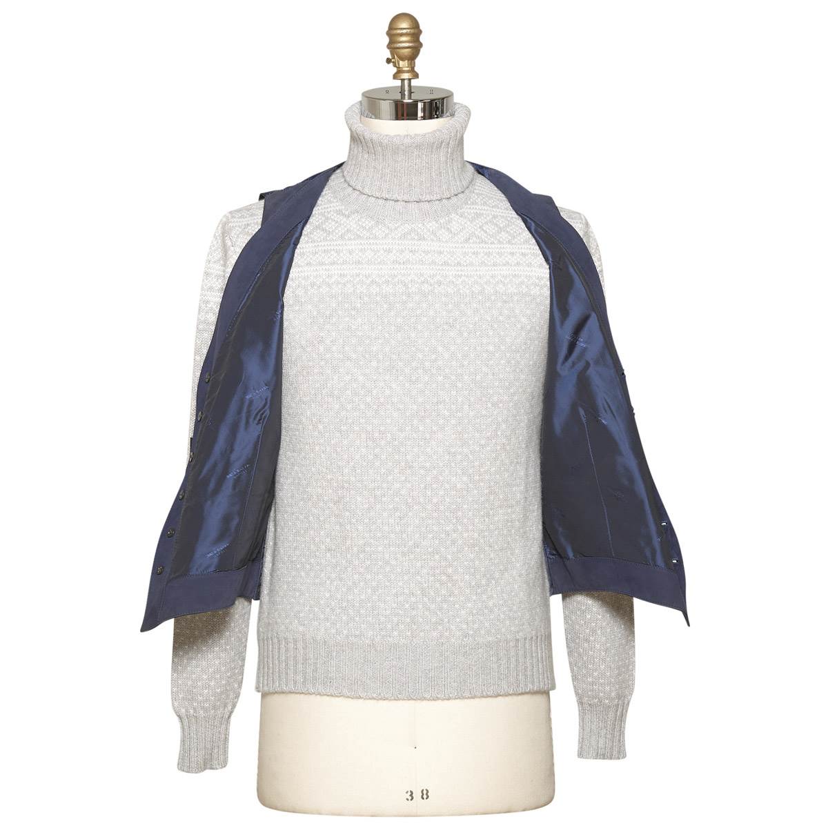 KITON Blue Leather Calfskin Vest