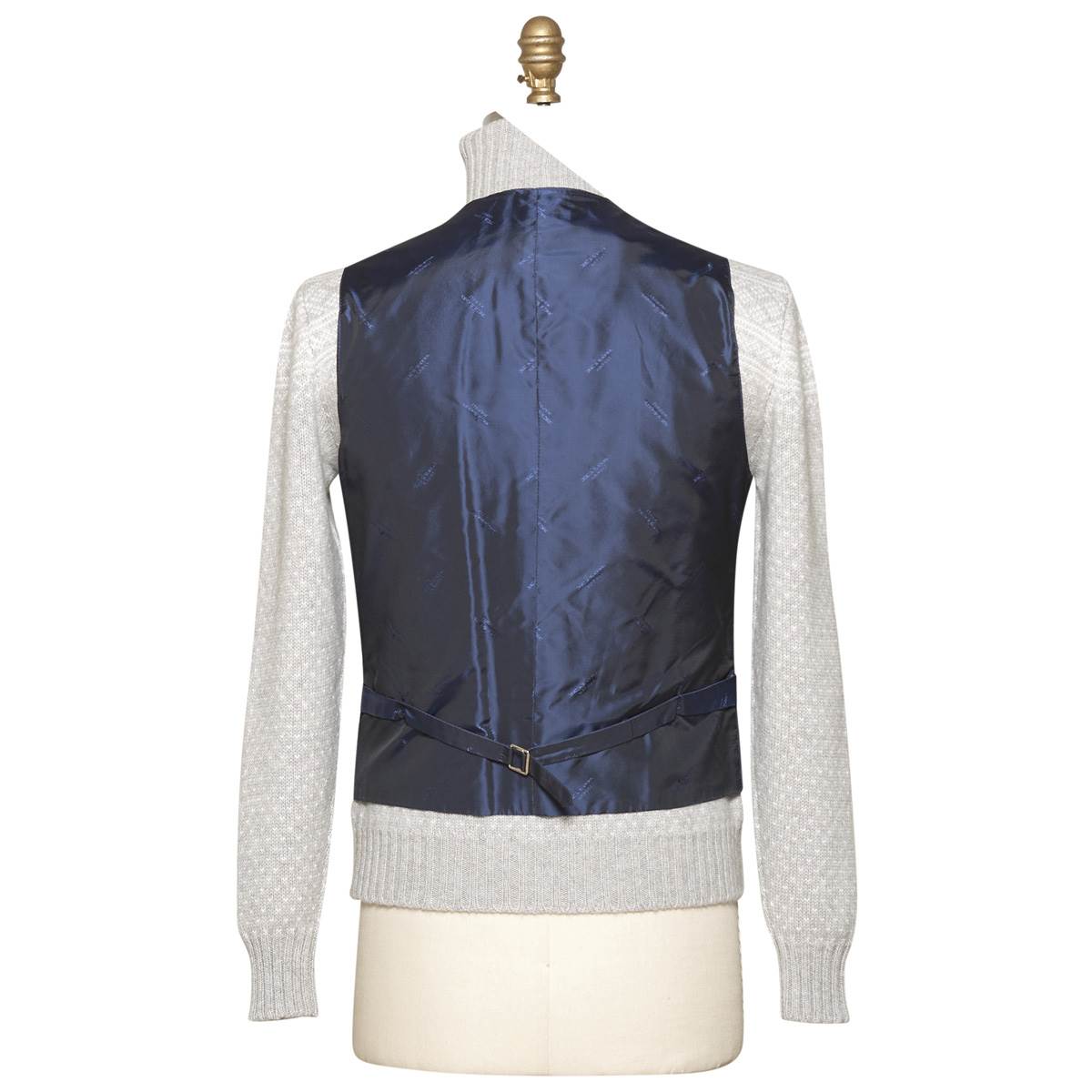KITON Blue Leather Calfskin Vest