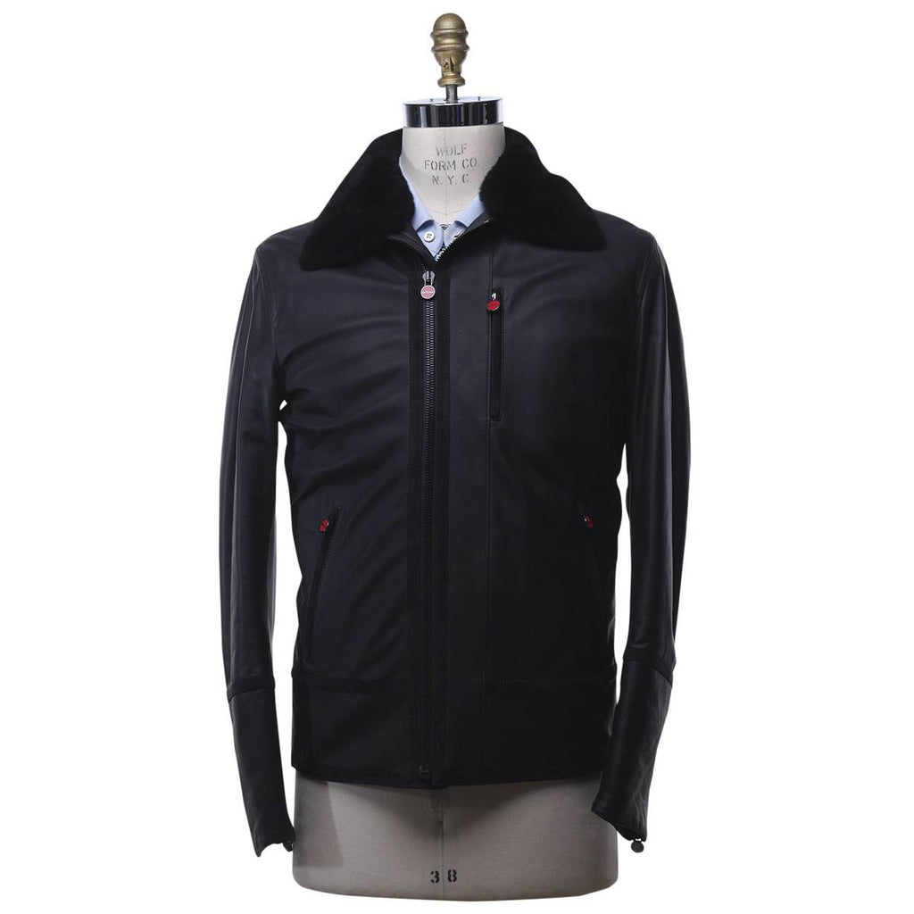 KITON Brown Leather Coat