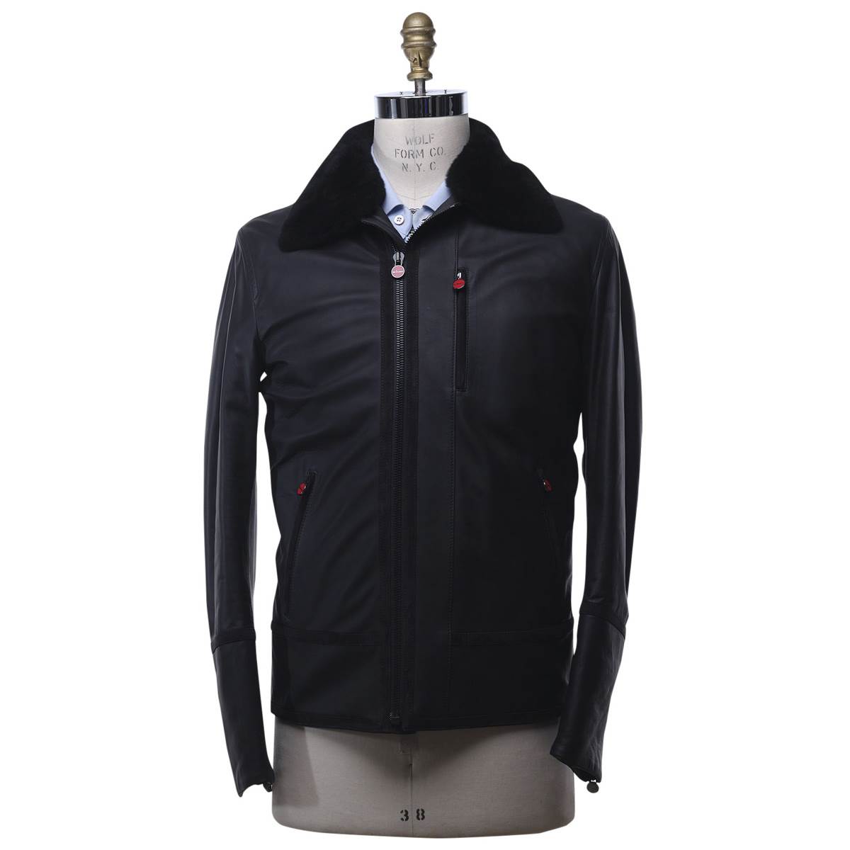 KITON Brown Leather Coat