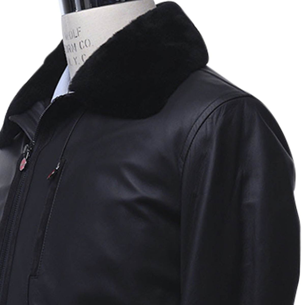 KITON Brown Leather Coat
