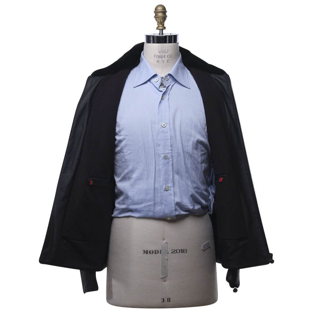 KITON Brown Leather Coat