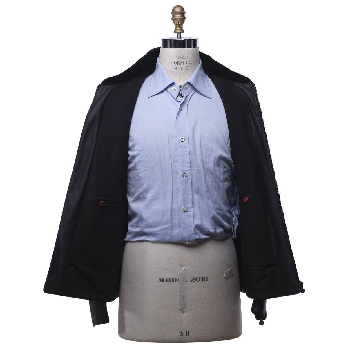 KITON Brown Leather Coat