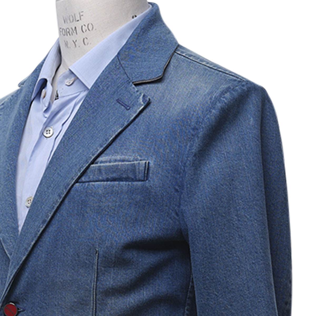 KITON Blue Cotton Ea Coat