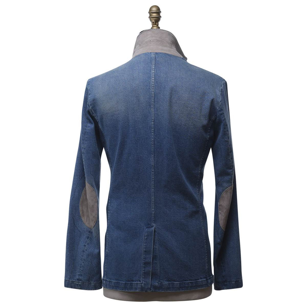 KITON Blue Cotton Ea Coat