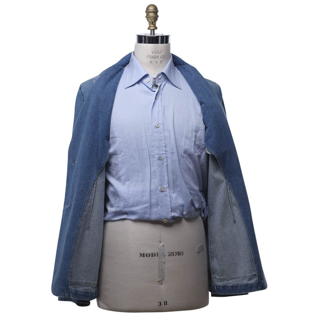 KITON Blue Cotton Ea Coat