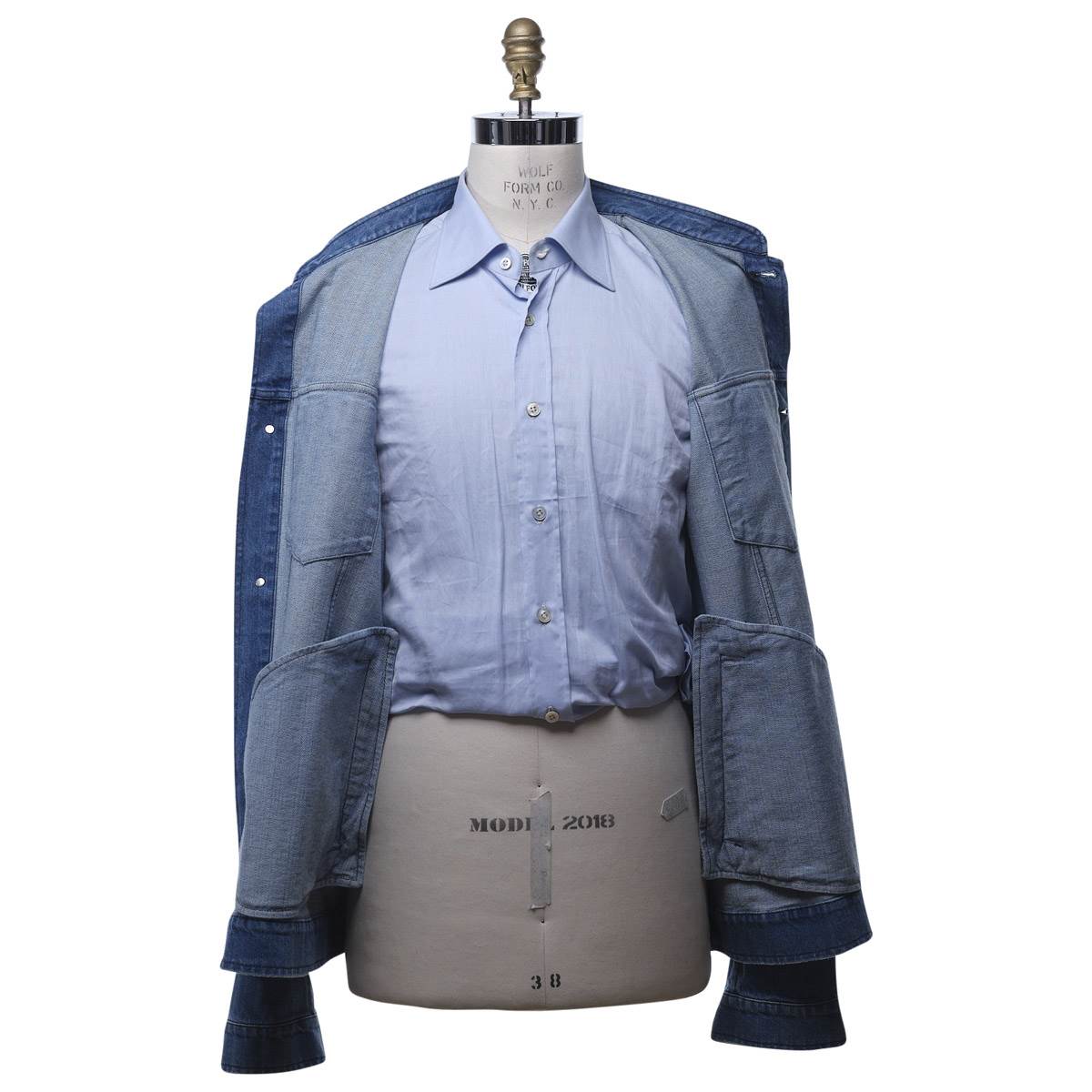 KITON Blue Cotton Ea Coat