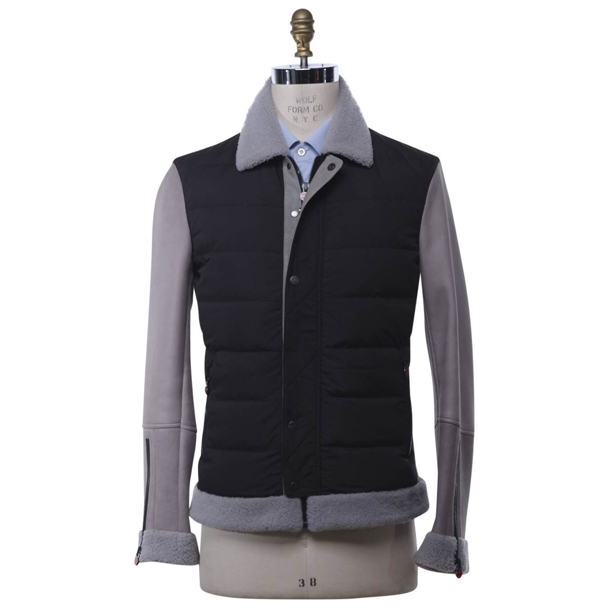 KITON Gray Pl Fur Coat