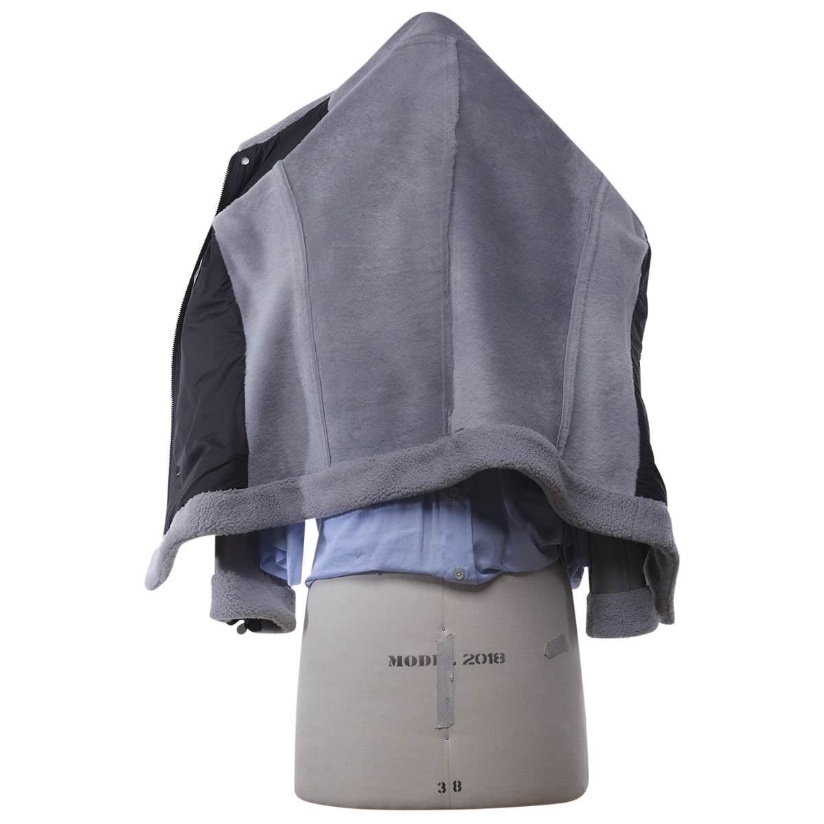 KITON Gray Pl Fur Coat